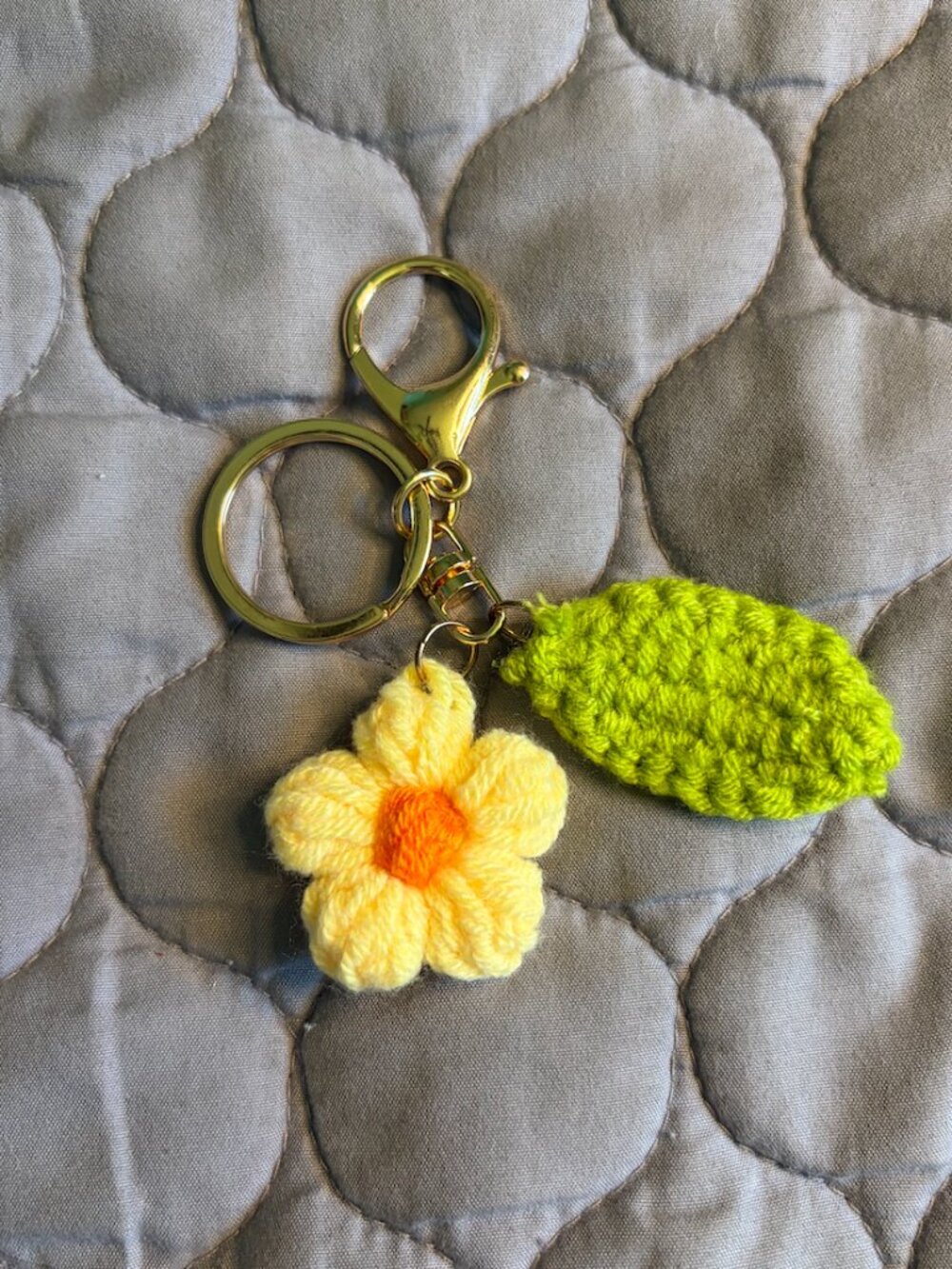 Puff Yellow Floral Keychain